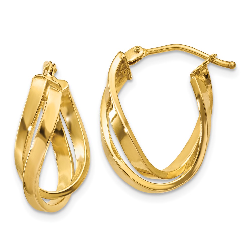 10Z1240 10K Yellow Gold Twisted Hoop Earrings