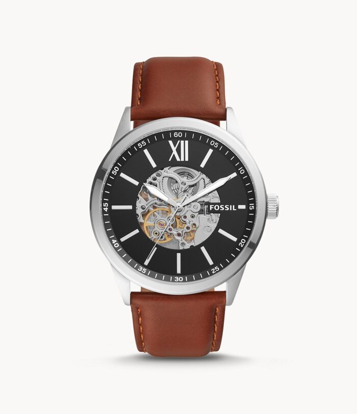 48Mm Flynn Automatic Brown Leather Watch