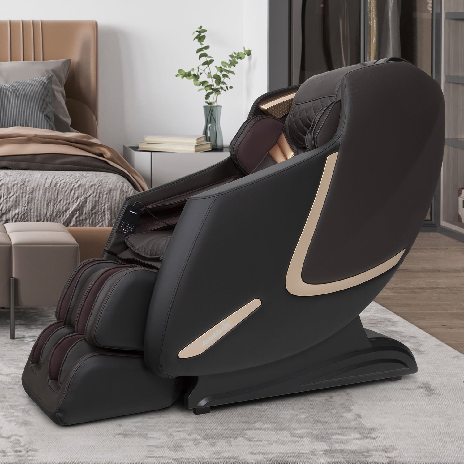 AmaMedic 3D Premium Massage Chair in Brown