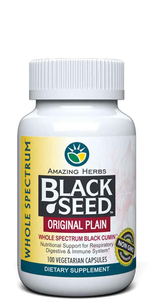 Amazing Herbs Black Seed Original Plain™ - 100 Vegetarian Capsules