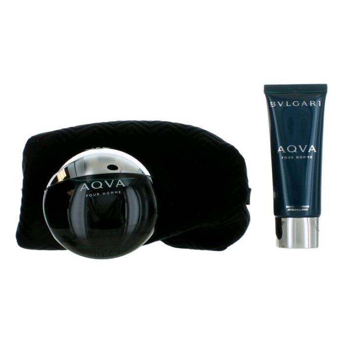 Aqva Pour Homme by Bvlgari, 3 Piece Gift Set for Men