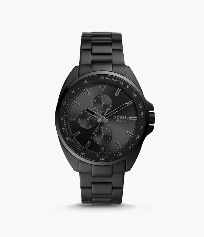 Autocross Multifunction Black Stainless Steel Watch