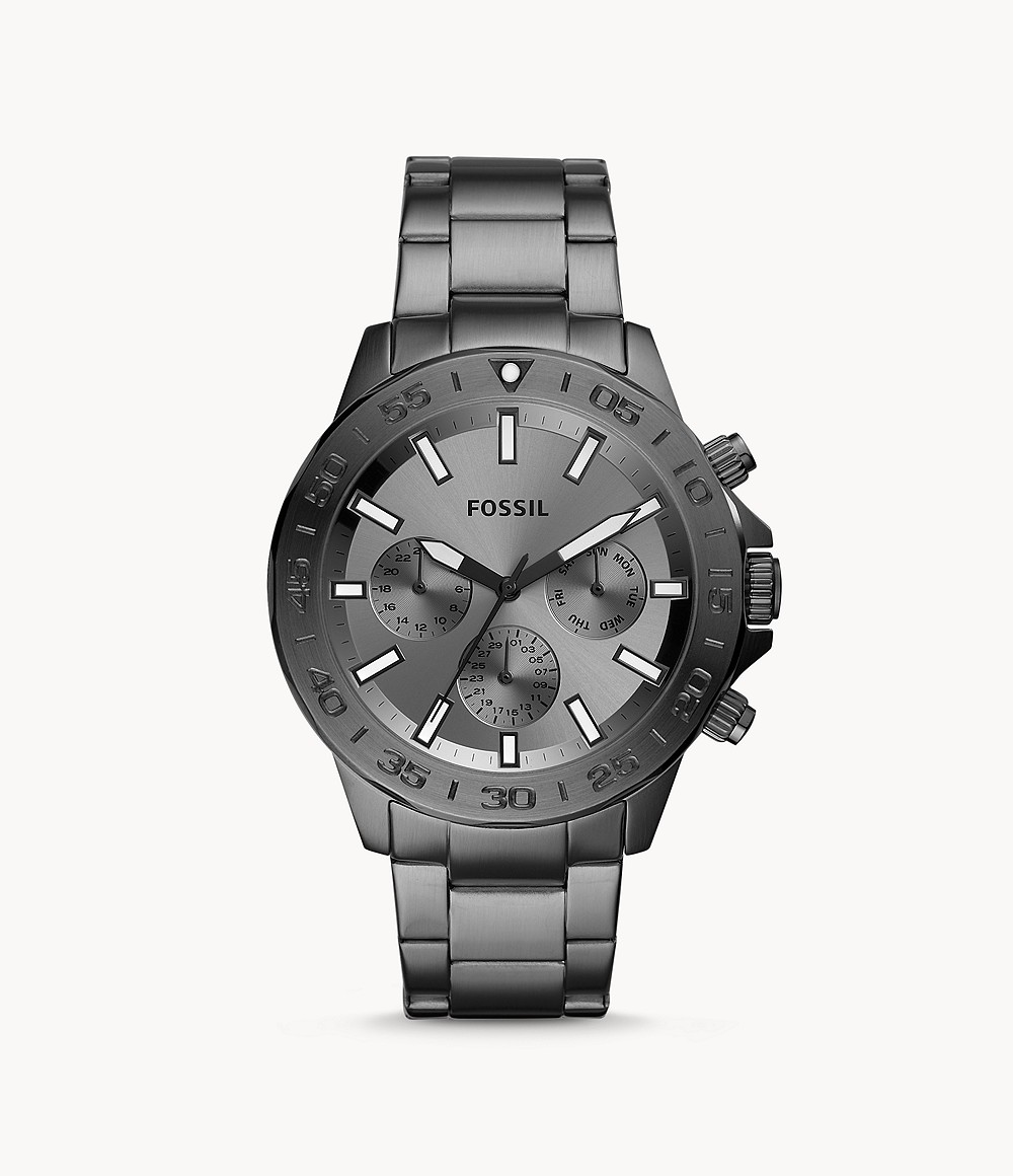 Bannon Multifunction Smoke Stainless Steel Watch jewelry