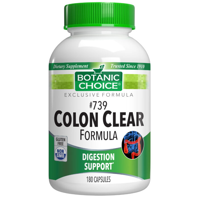 Botanic Choice #739 Colon Clear Formula - Digestive Support Supplement - 180 Capsules