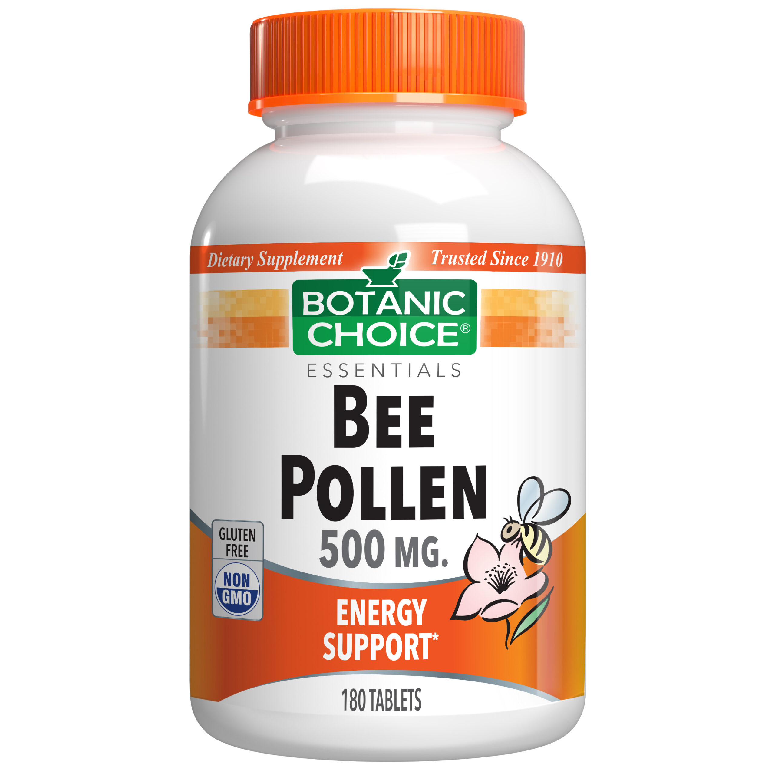 Botanic Choice Bee Pollen Tablets 500 mg - Energy Support Supplement - 180 Tablets