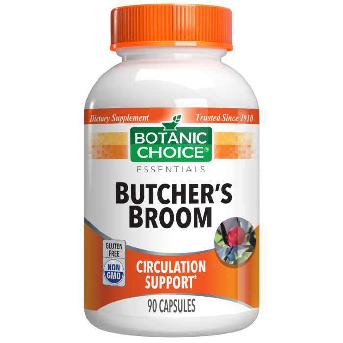 Botanic Choice Butcher's Broom Extract 110 mg - Circulation Support Supplement - 90 Capsules