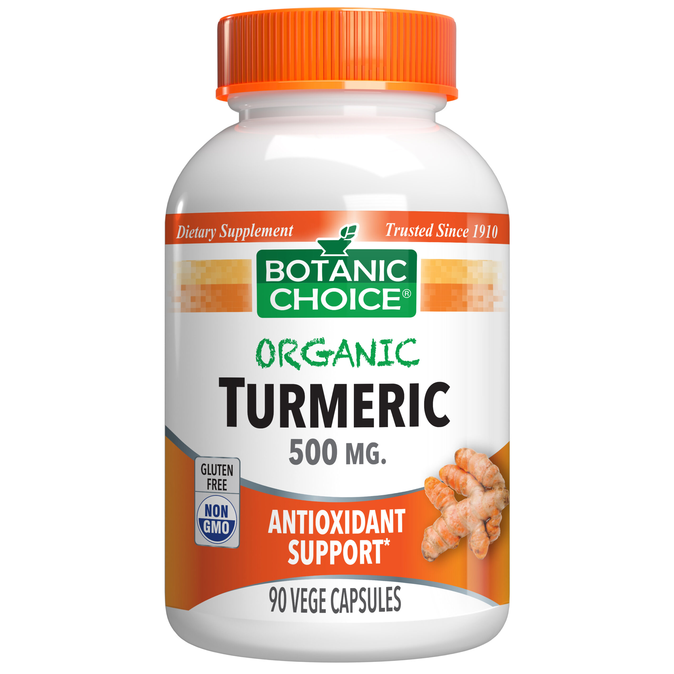 Botanic Choice Organic Turmeric 500 mg - 90 Vegetarian Capsules