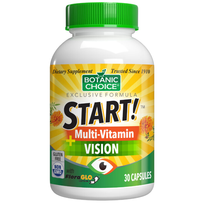 Botanic Choice START! Multi-Vitamin + Vision - Total Health Support Supplement - 30 Vegetarian Capsules