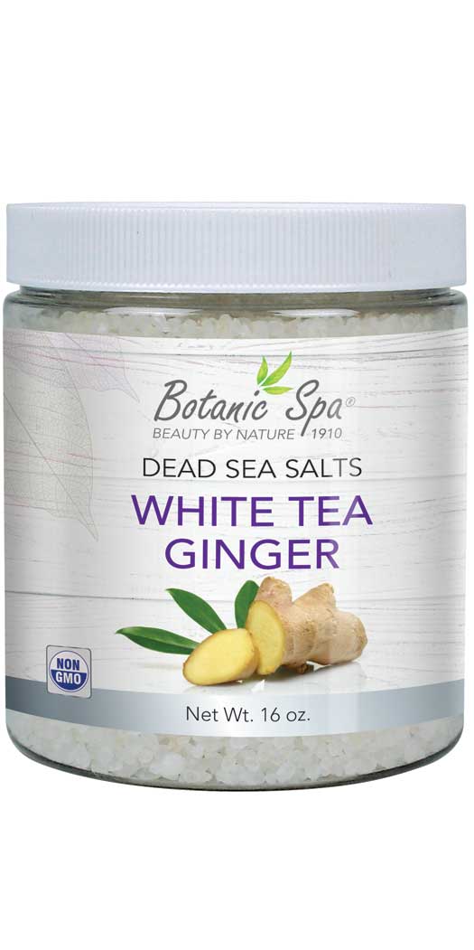 Botanic Spa Dead Sea Salts - White Tea Ginger Scented - 16 Oz