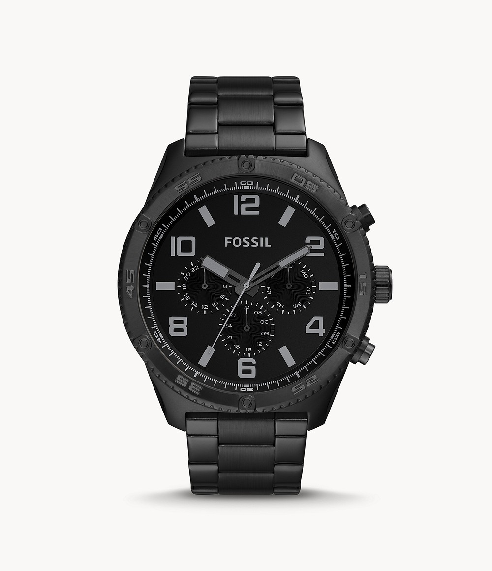 Brox Multifunction Black Stainless Steel Watch