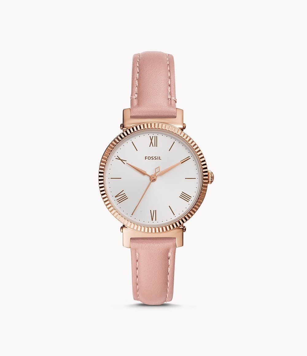 Daisy Three-Hand Blush Leather Watch jewelry