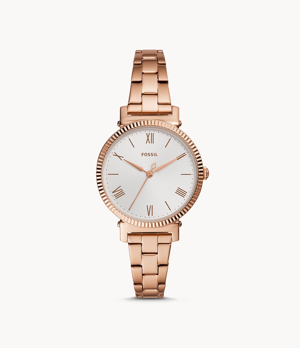 Daisy Three-Hand Rose Gold-Tone Stainless Steel Watch jewelry