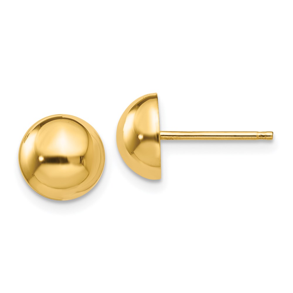 E1033 8 mm 14K Polished Half Ball Post Earrings