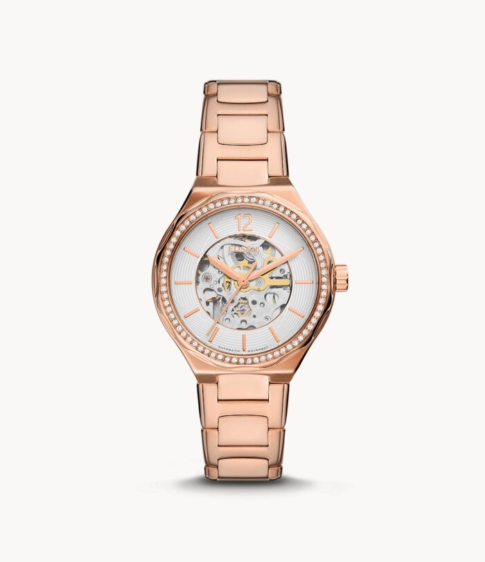 Eevie Automatic Rose Gold-Tone Stainless Steel Watch