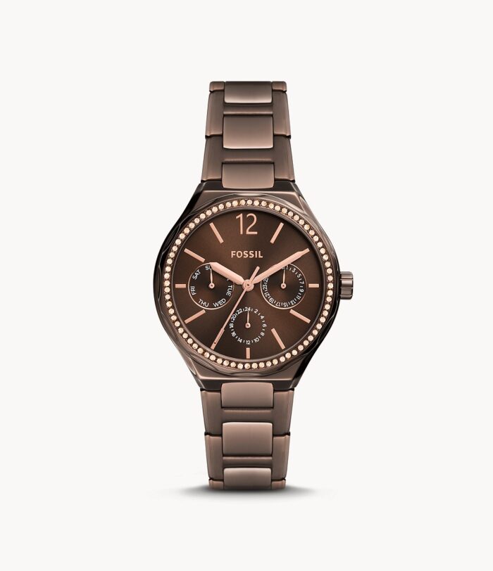 Eevie Multifunction Brown Stainless Steel Watch