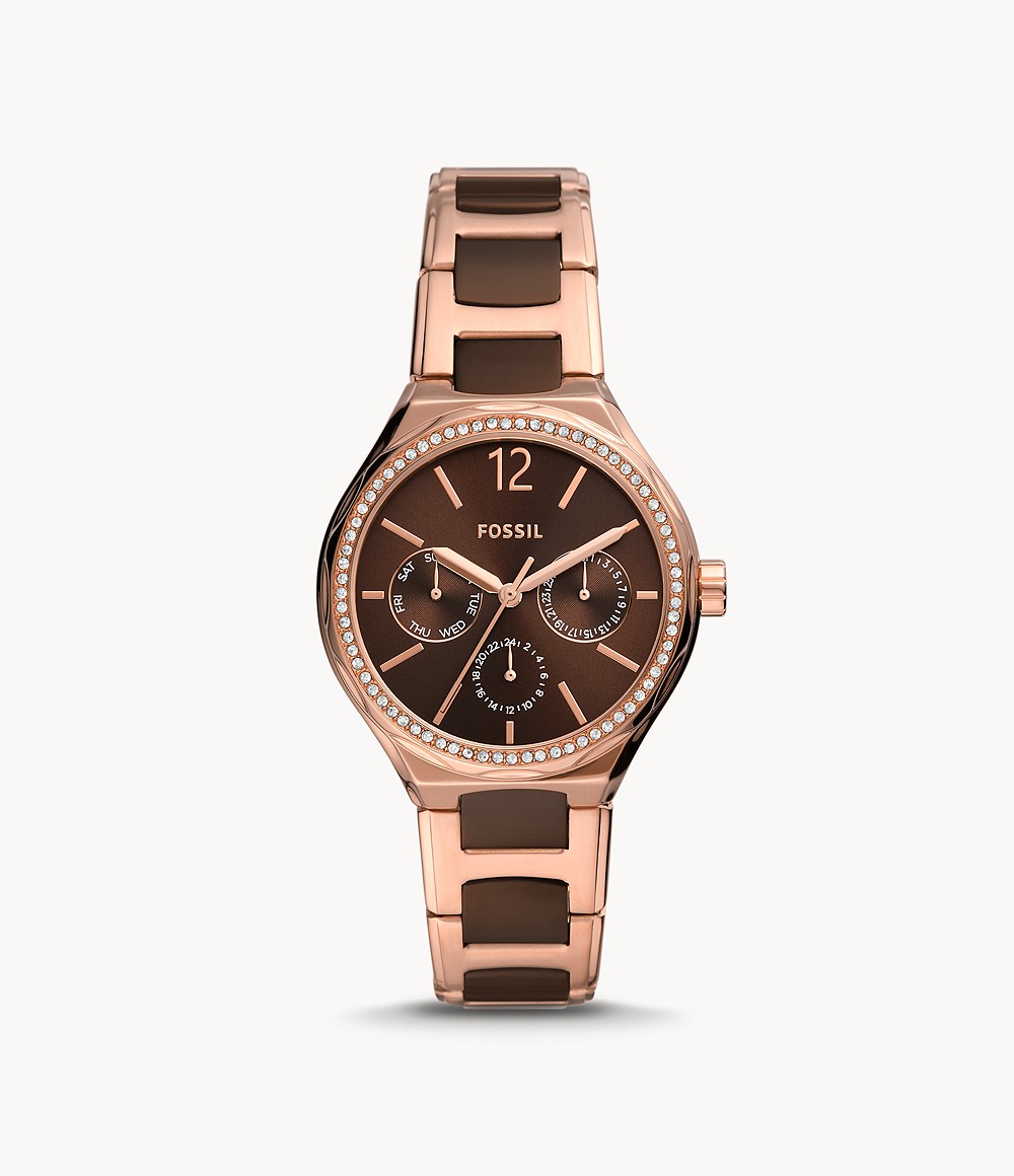 Eevie Multifunction Two-Tone Stainless Steel Watch