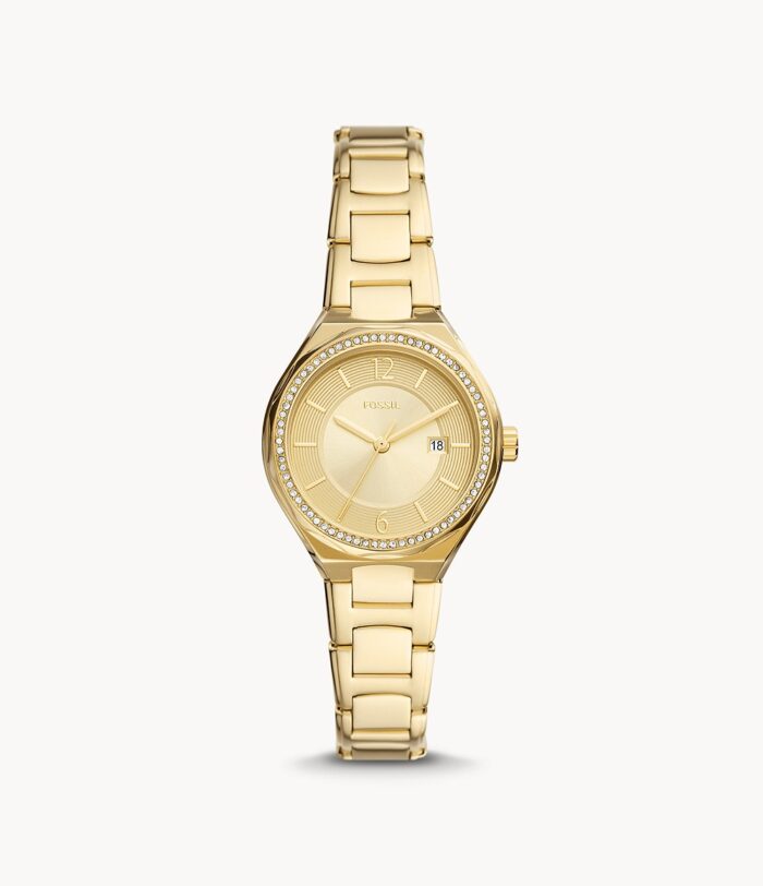 Eevie Three-Hand Date Gold-Tone Stainless Steel Watch