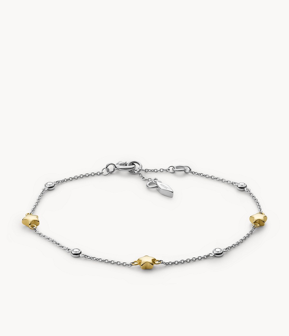 Elliott Diamonds By The Yard Stars Two-Tone Sterling Silver Chain Bracelet JFS00560998