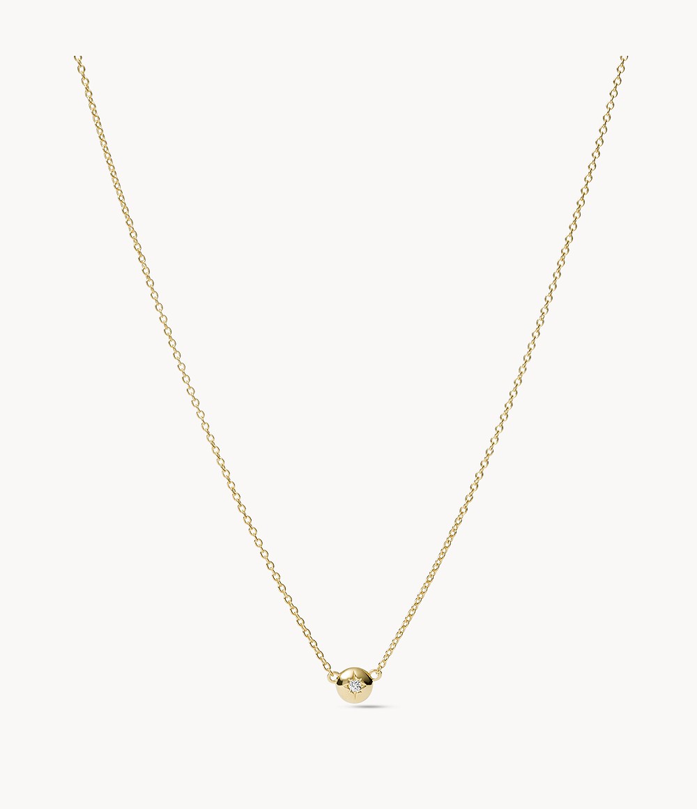 Elliott Point Of Light 18K Gold Plated Sterling Silver Clear Laboratory Grown Diamond Chain Necklace JFS00557710