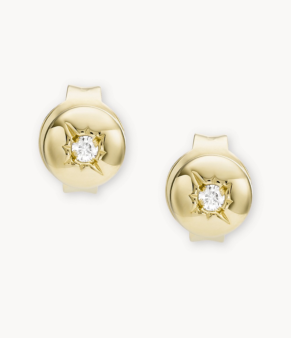 Elliott Point Of Light 18K Gold Plated Sterling Silver Clear Laboratory Grown Diamond Stud Earring JFS00555710