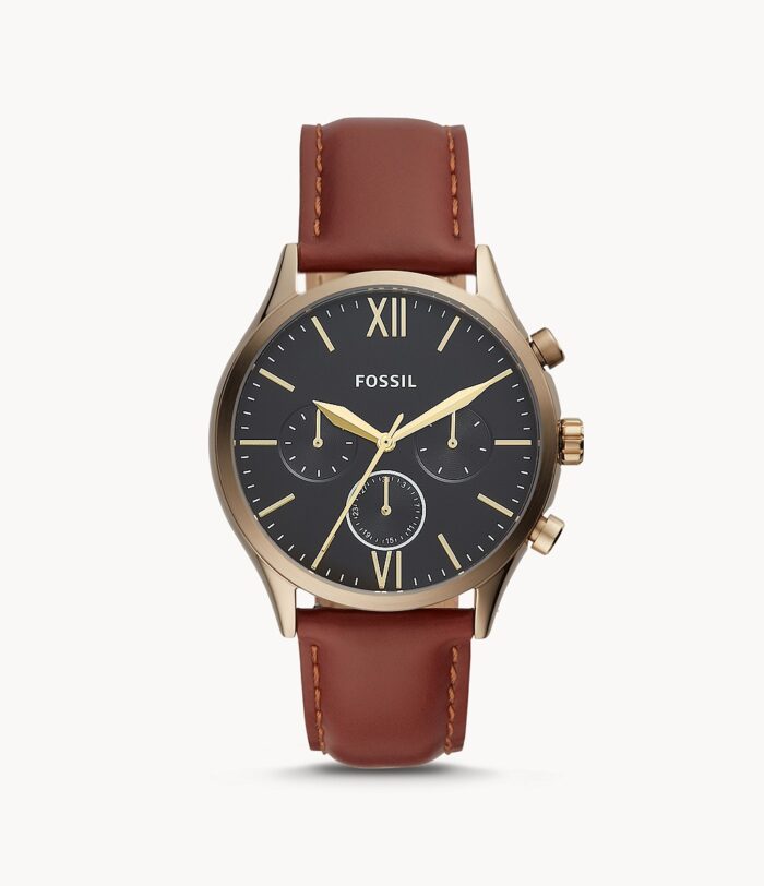 Fenmore Midsize Multifunction Brown Leather Watch jewelry