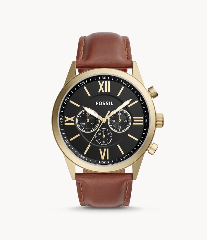 Flynn Chronograph Brown Leather Watch Jewelry