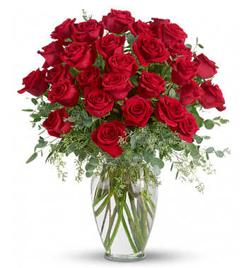 Forever Beloved Red Roses Vase