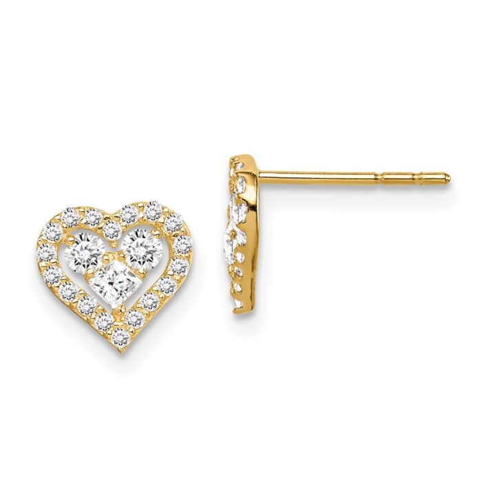 GK1006 14K Madi K CZ Heart Post Earrings