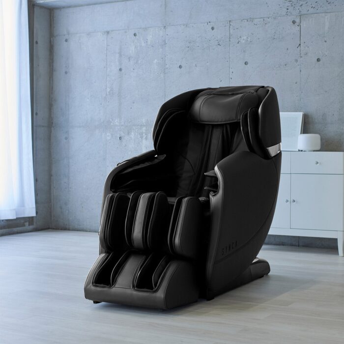 Hisho SL Track Heated Deluxe Zero Gravity Massage Chair in Black