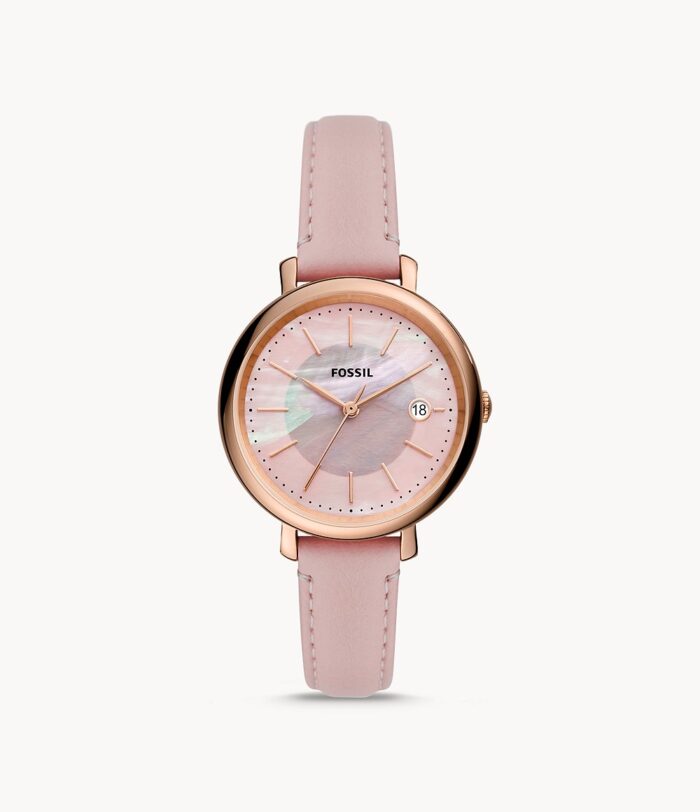 Jacqueline Solar-Powered Pink Eco Leather Watch