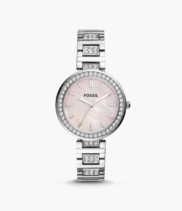 Karli Three-Hand Stainless Steel Watch Jewelry