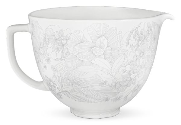 KitchenAid® 5 Quart Whispering Floral Ceramic Bowl