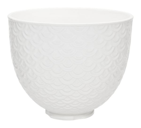 KitchenAid® 5 Quart White Mermaid Lace Ceramic Bowl