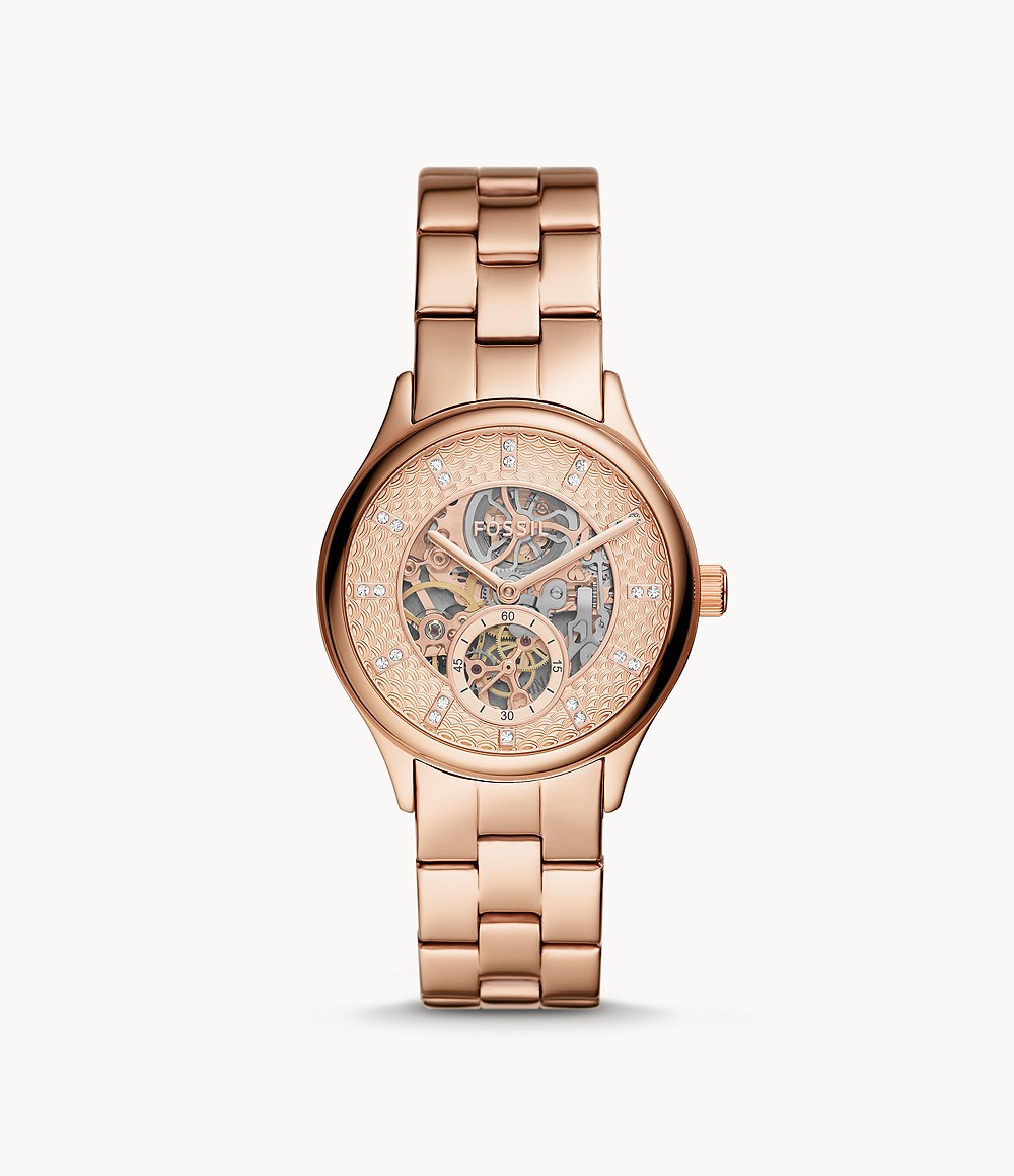 Modern Sophisticate Automatic Rose Gold-Tone Stainless Steel Watch