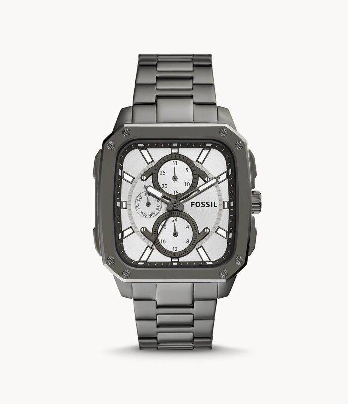 Multifunction Gunmetal Stainless Steel Watch