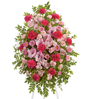 Pink Tribute Funeral Flowers Spray