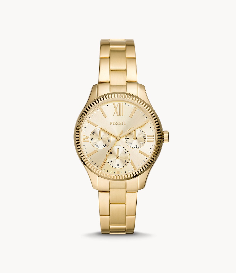 Rye Multifunction Gold-Tone Stainless Steel Watch