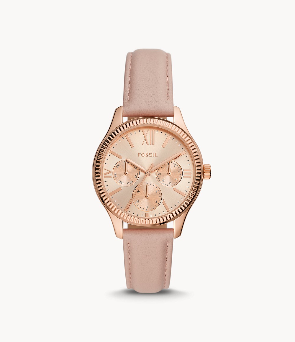 Rye Multifunction Nude Leather Watch