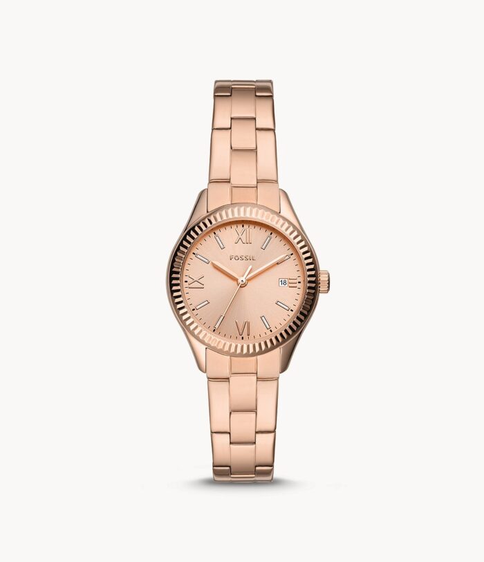 Rye Three-Hand Date Rose Gold-Tone Stainless Steel Watch