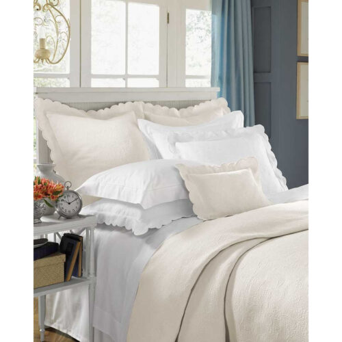 Sferra Alice Twin Blanket Cover in White, 90 in. W x 69 in. H | 100% cotton