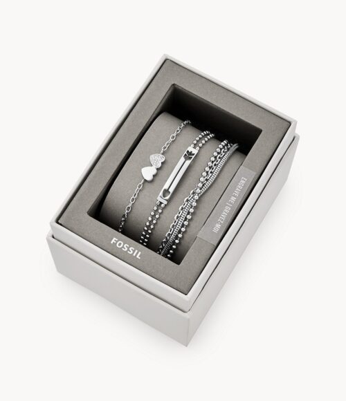 Silver-Tone Steel Bracelet Gift Set jewelry JGFTSET1040