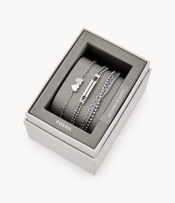 Silver-Tone Steel Bracelet Gift Set jewelry JGFTSET1040