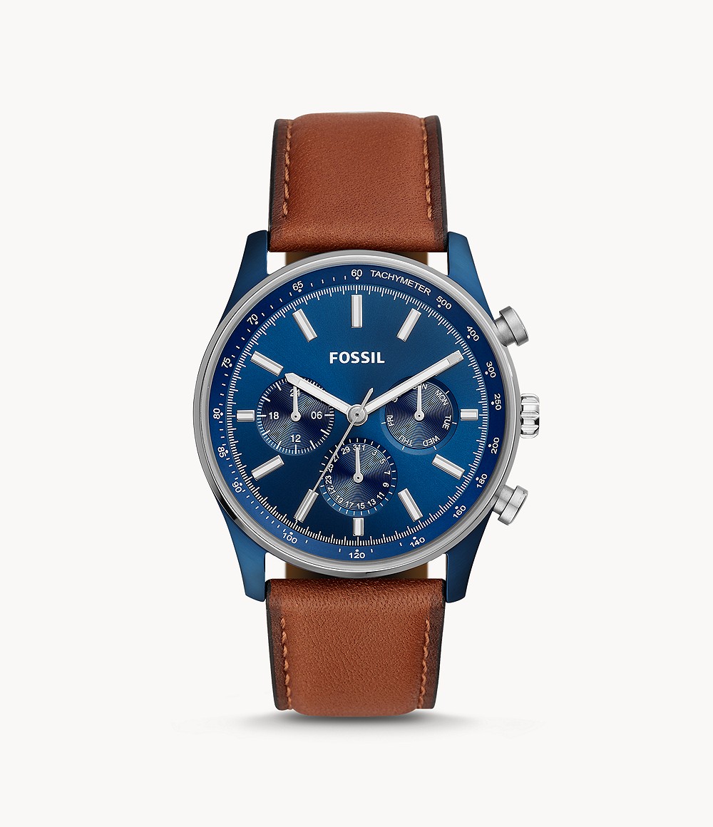 Sullivan Multifunction Brown Leather Watch jewelry