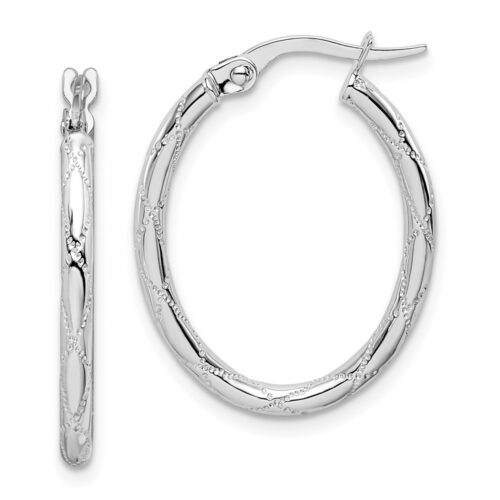 TF1462 14K White Gold Hoop Earrings