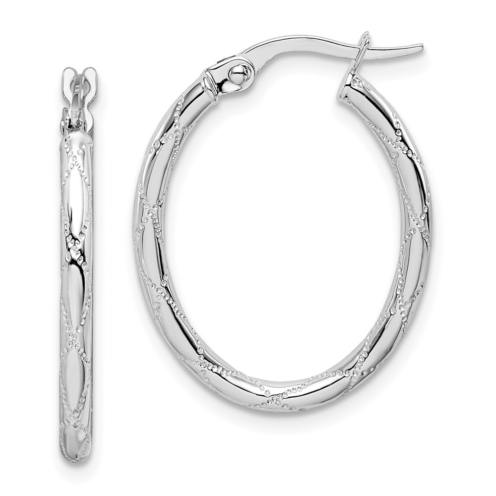 TF1462 14K White Gold Hoop Earrings