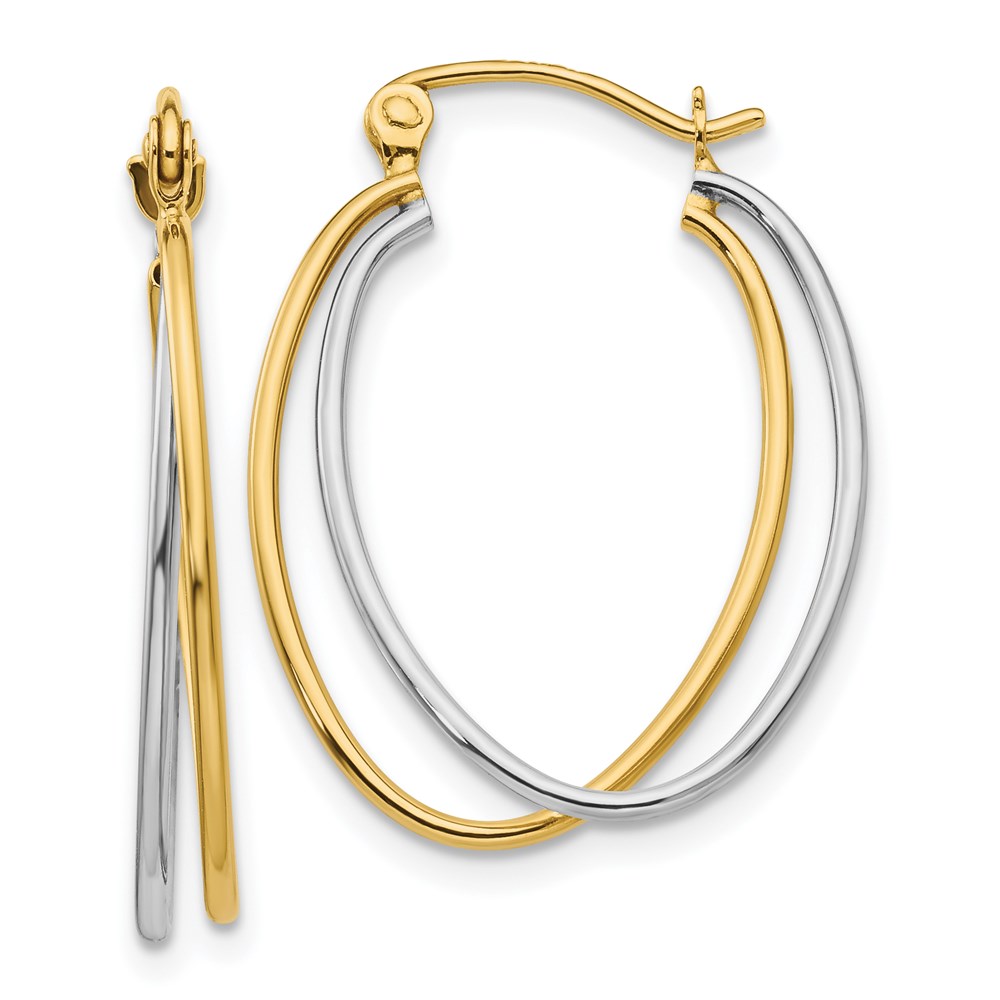 TF462 14K Two-Tone Hoop Earrings