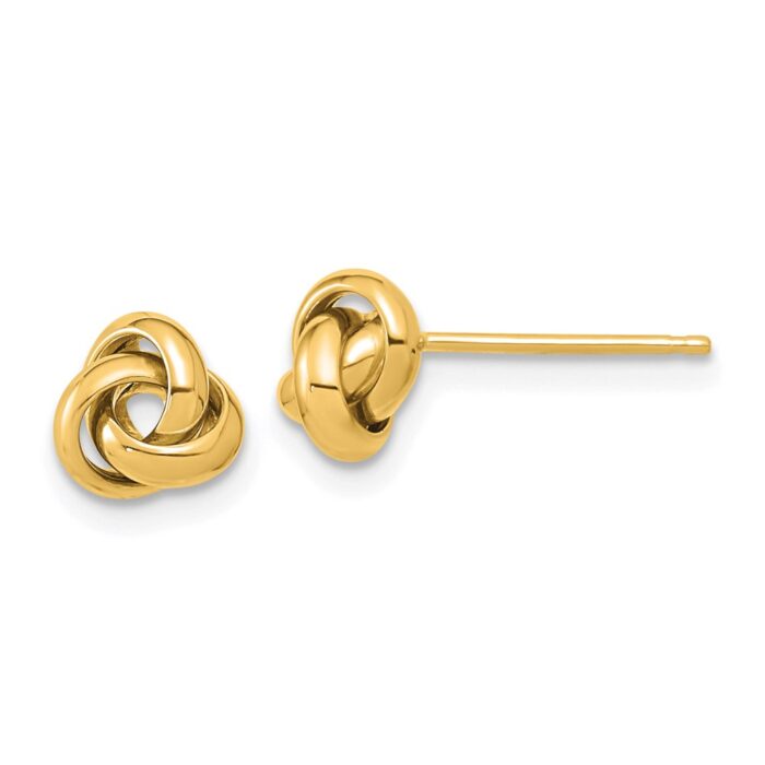 TL1047 14K Yellow Gold Polished Love Knot Post Earrings