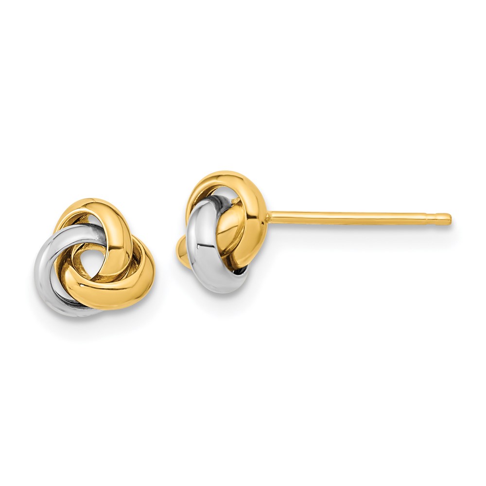 TL1047TT 14K Two-Tone Polished Love Knot Post Earrings