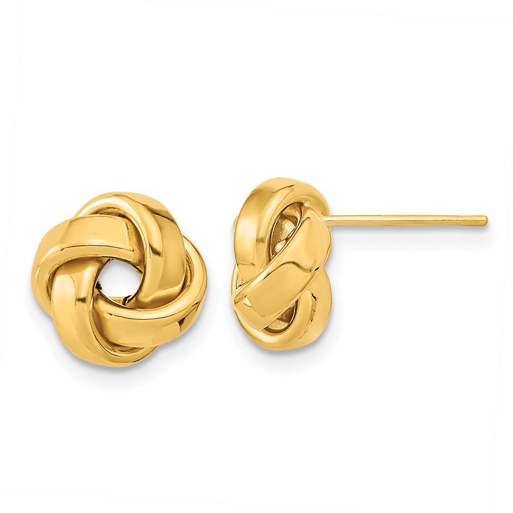 TL1057 14K Yellow Gold Polished Love Knot Post Earrings