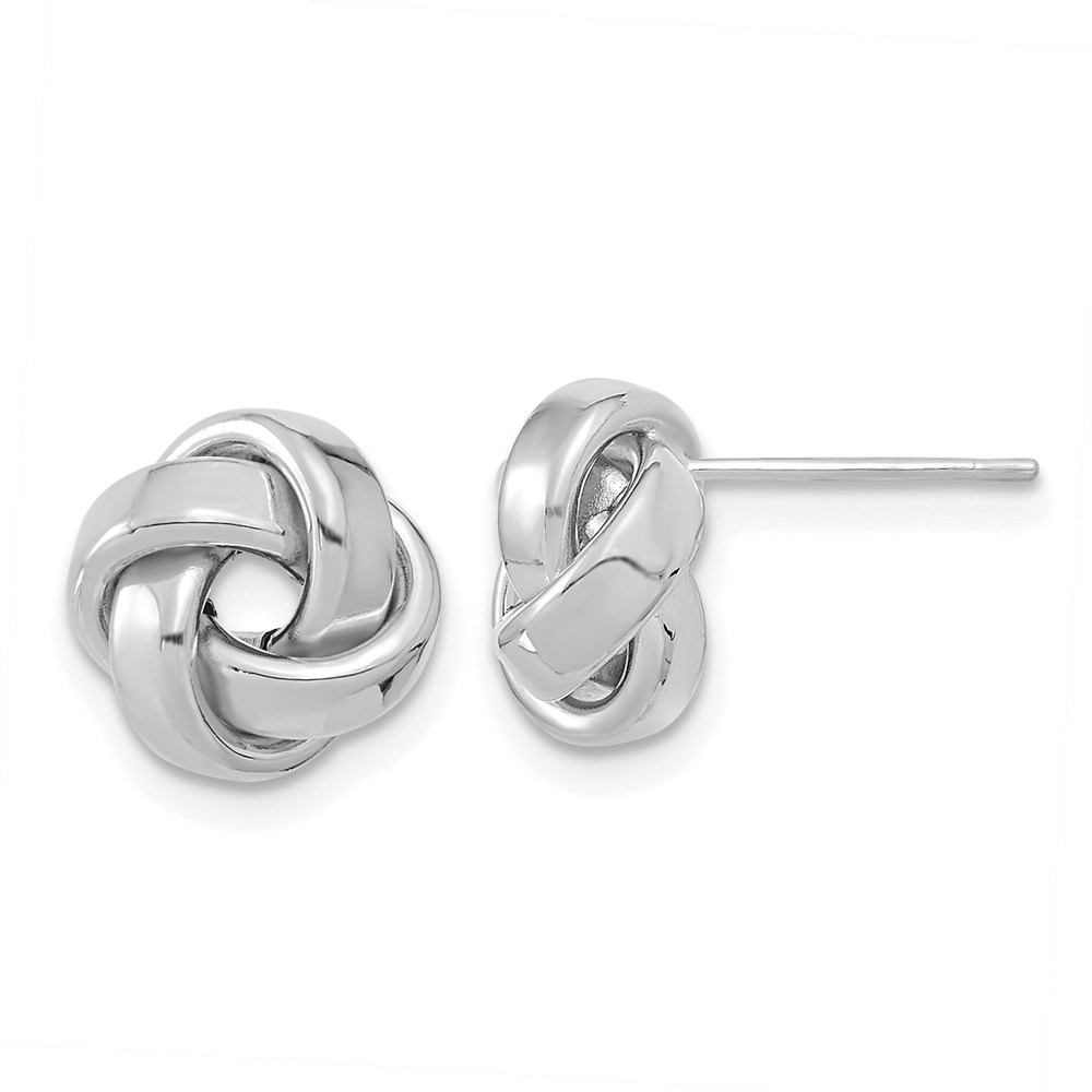 TL1057W 14K White Gold Polished Love Knot Post Earrings